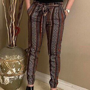 Multicolor funky pattern high waisted pants